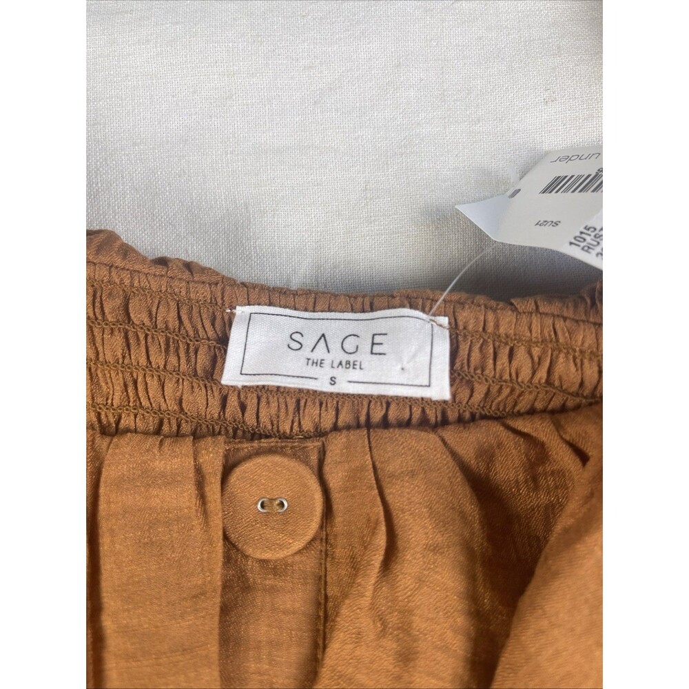 Sage The Label Ruffled Off The Shoulder Button Front Crop Top - Picture 6 of 10